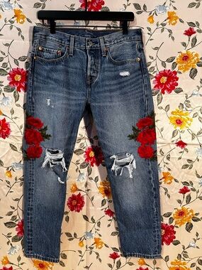 LEVI’S 501 T Embroidered Jeans
